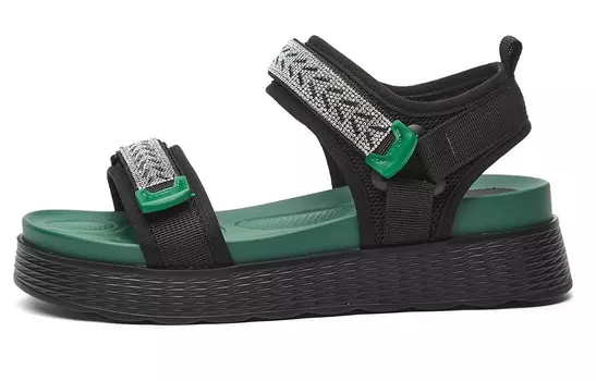 Шлепанцы женские Daphne, черный/зеленый