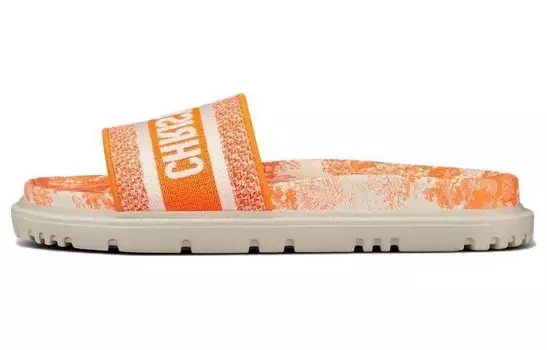 Шлепанцы женские Dior Dway, ярко-оранжевый