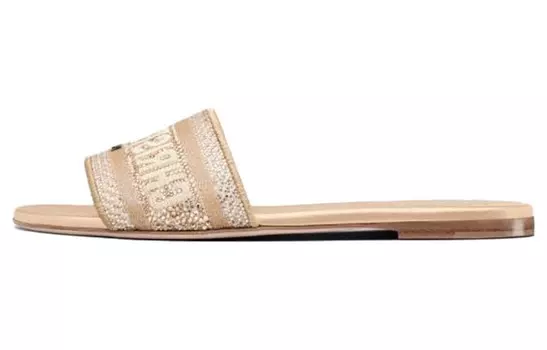 Шлепанцы женские Dior Dway, золотой