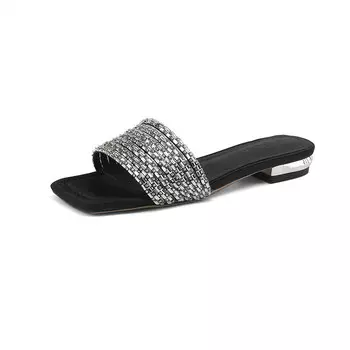 Шлепанцы женские Echo&Yolo, цвет Silver 2 cm