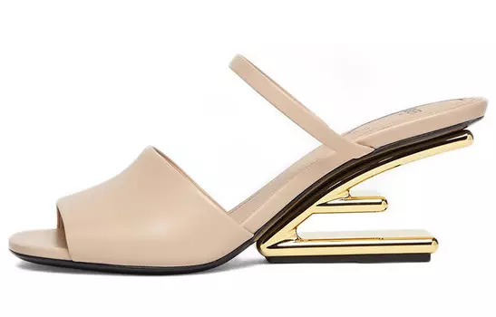 Шлепанцы женские Fendi, бежевый