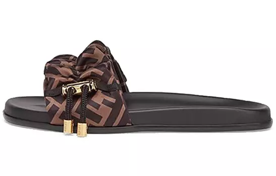 Шлепанцы женские Fendi Vertigo, коричневый