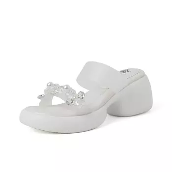 Шлепанцы женские Flowerskam, белый