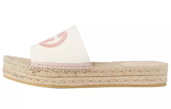Шлепанцы женские Gucci, белый / розовый
