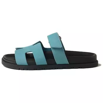 Шлепанцы женские Herms, бирюзовый