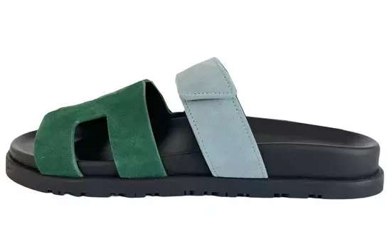 Шлепанцы женские Herms Chypre, зеленый