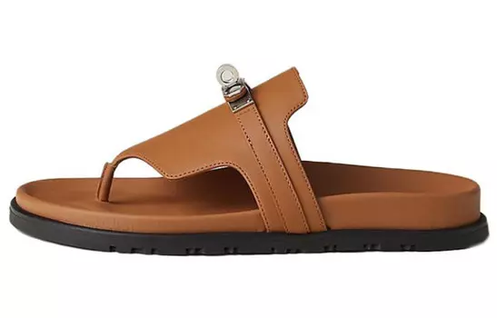 Шлепанцы женские Herms Empire, коричневый