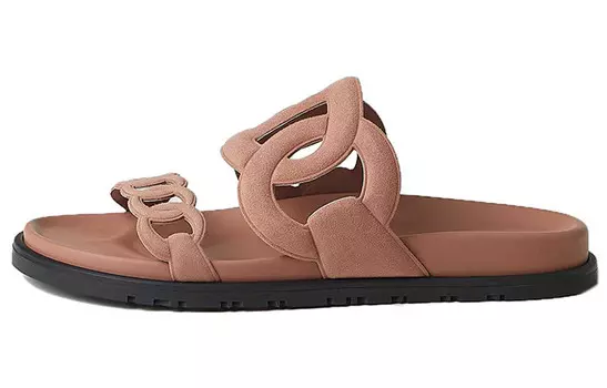 Шлепанцы женские Herms Extra, розовый