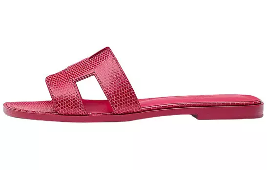 Шлепанцы женские Herms, персиково-розовый