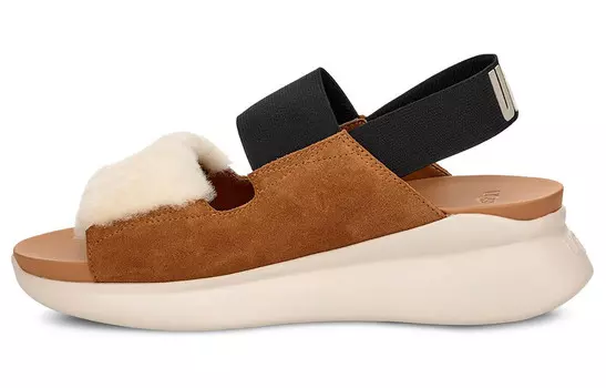 Шлепанцы женские каштановые многоцветные Ugg