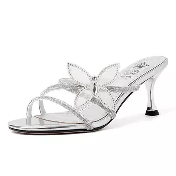 Шлепанцы женские Kemeilian, серебряный