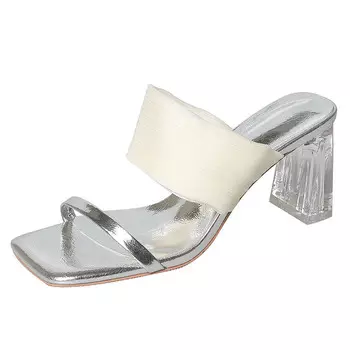 Шлепанцы женские Kemeilian, серебряный