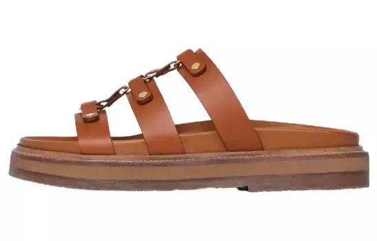 Шлепанцы женские коричневые Celine