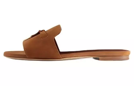 Шлепанцы женские коричневые Loro Piana