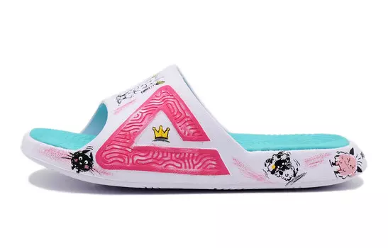 Шлепанцы женские красные/белые Peak