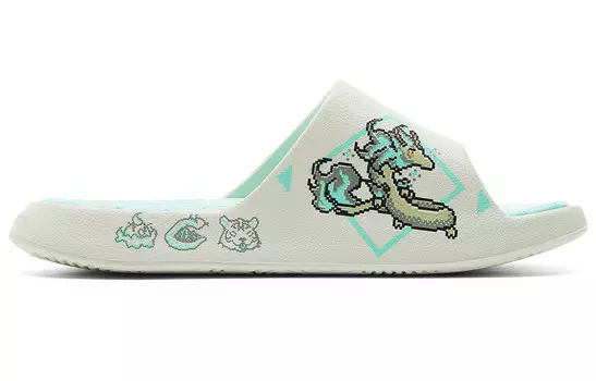 Шлепанцы женские молочно-нефритового цвета Peak