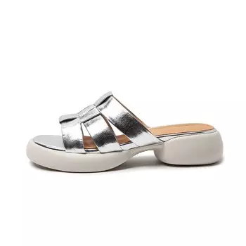 Шлепанцы женские Mukaluo, серебряный