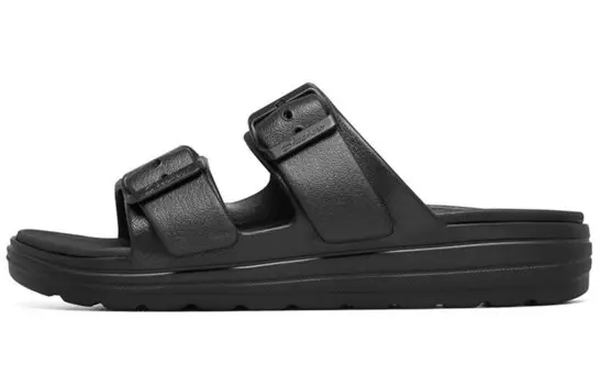 Шлепанцы женские полностью черные Skechers