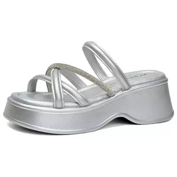 Шлепанцы женские Pt'Son, серебряный