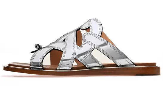 Шлепанцы женские серебряные Bally