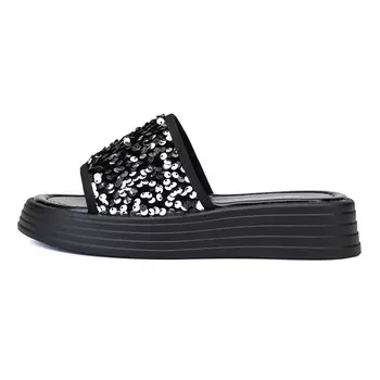 Шлепанцы женские серебряный Deerway, цвет Silver/Black