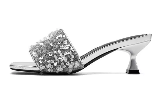 Шлепанцы женские серебряный Eblan, серебряный