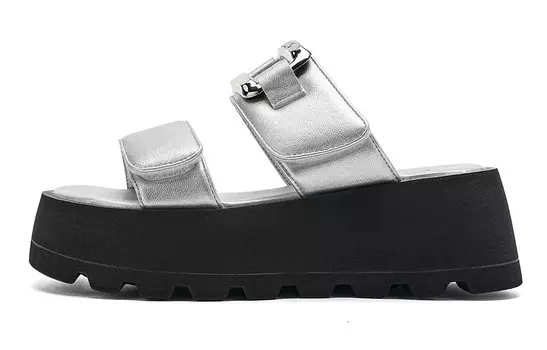 Шлепанцы женские серебряный Eblan, серебряный