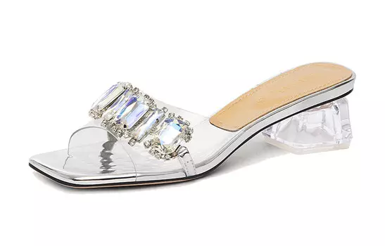Шлепанцы женские серебряный Lily Wei, серебряный
