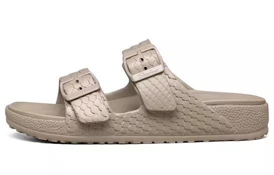 Шлепанцы женские серо-коричневые Skechers