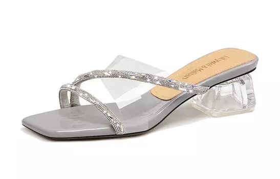 Шлепанцы женские серый Lily Wei