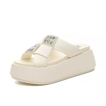 Шлепанцы женские Shangjinni, серебряный