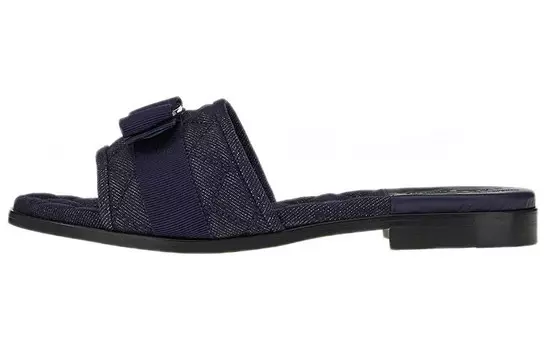 Шлепанцы женские синие Ferragamo