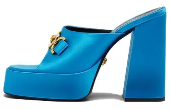 Шлепанцы женские синие Versace Jeans