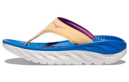 Шлепанцы женские синие/желтые Hoka One One