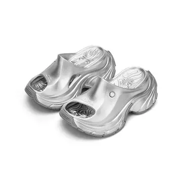 Шлепанцы женские Starfish Collection Smiley, цвет Light woven silver [height increase 9CM]