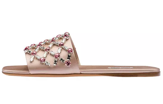 Шлепанцы женские телесно-розовые Miu Miu