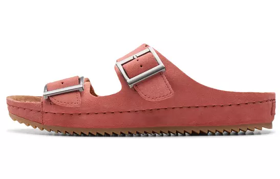 Шлепанцы женские темно-розовые нубук Clarks