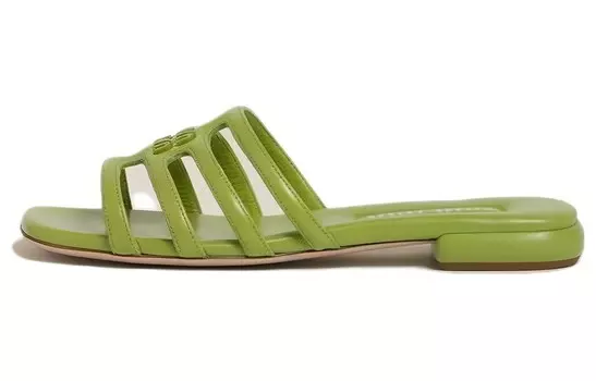 Шлепанцы женские зеленые Miu Miu