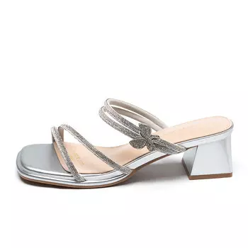 Шлепанцы женские Zhr, серебряный