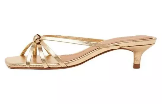 Шлепанцы женские золотые Flattered