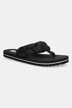 Шлепки BRAIDED THONG BEACH SANDAL Tommy Jeans, черный