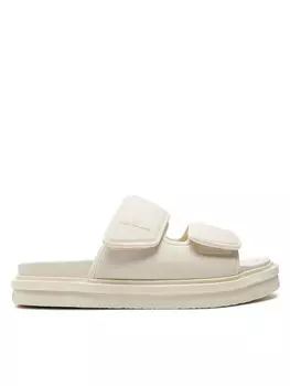 Шлепки Calvin Klein Jeans Double Bar Sandal Mtl, экрю