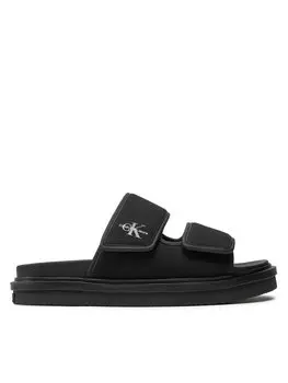 Шлепки Calvin Klein Jeans Double Bar Sandal Mtl, черный