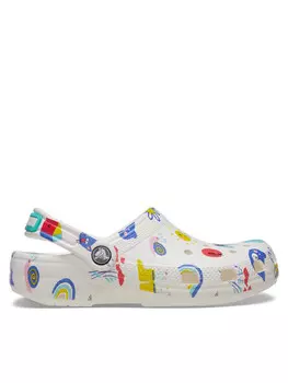 Шлепки Crocs Classic Doodle Print Clog K 210356 Blanco, белый