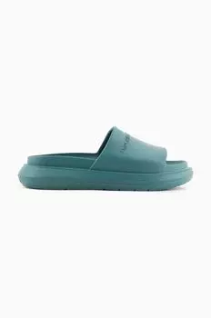 Шлепки Emporio Armani, бирюзовый