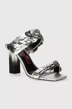 Шлепки Just Cavalli, серебряный