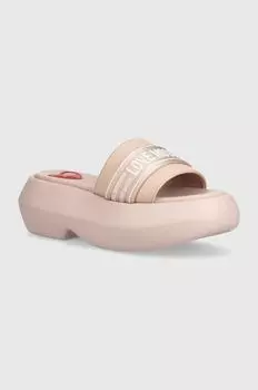 Шлепки Love Moschino, розовый