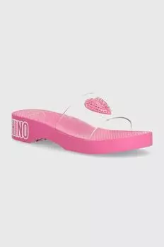 Шлепки Love Moschino, розовый