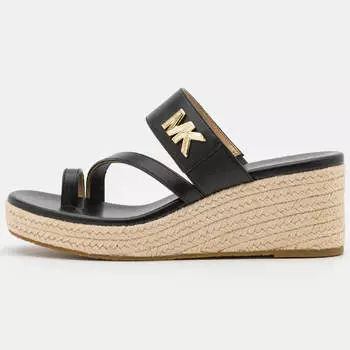 Шлепки Michael Kors Jilly Mid Wedge, черный/коричневый