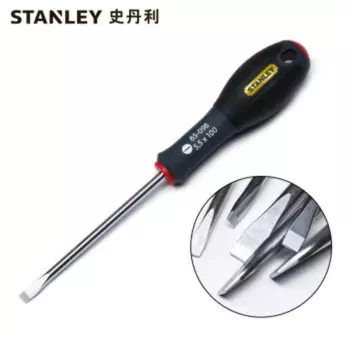 Шлицевая отвертка STANLEY с трехцветной ручкой 6,5х150мм бытовая отвертка 65-141-14